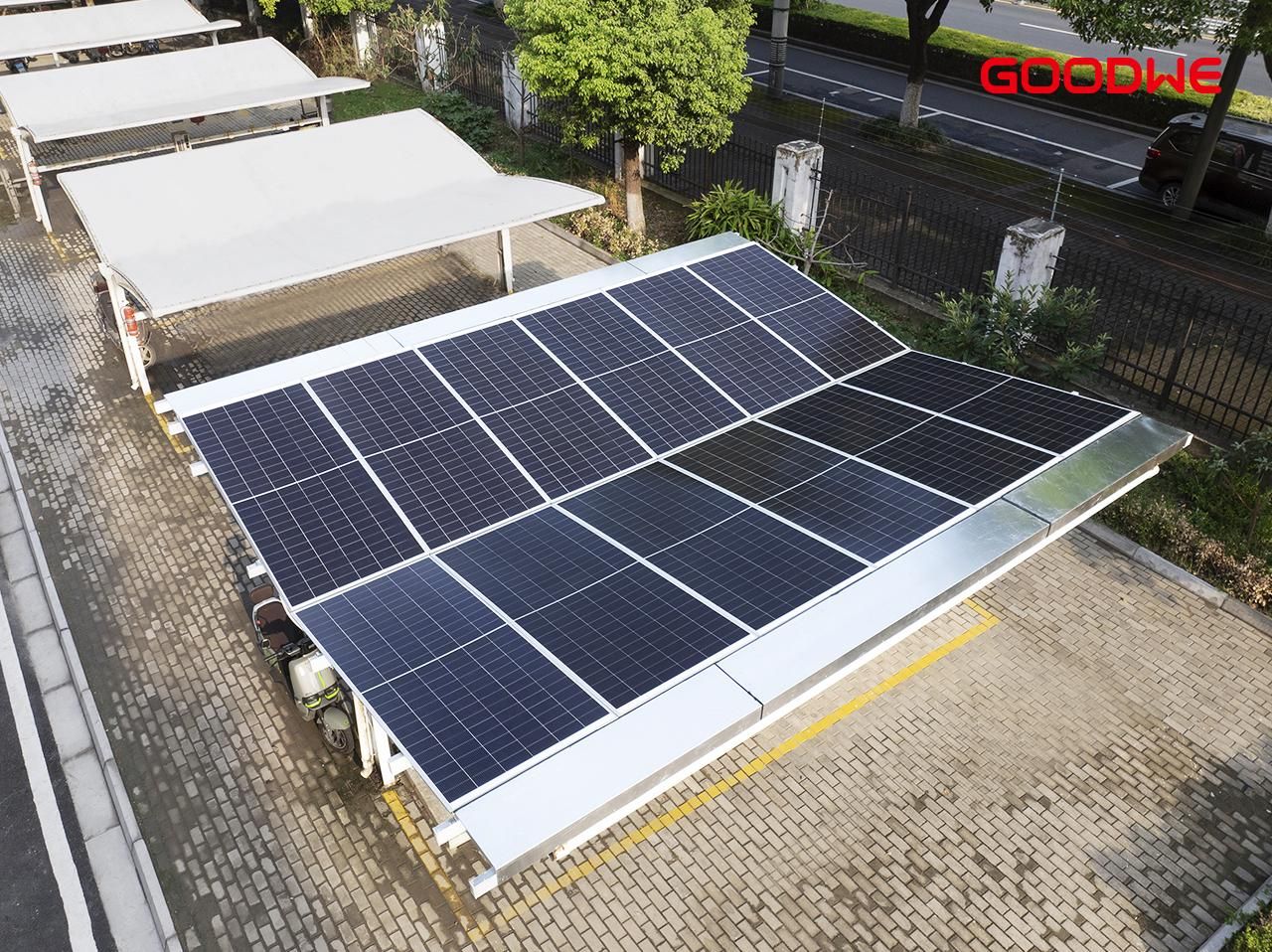 Double Sided Solar Power Car Port