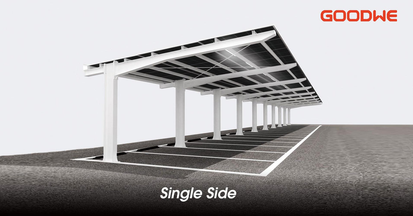 Single sided Solar Power Car Port