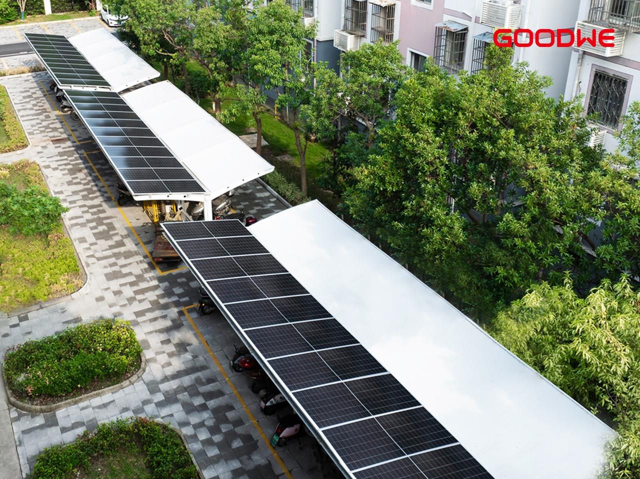 Double Sided Solar Power Car Port